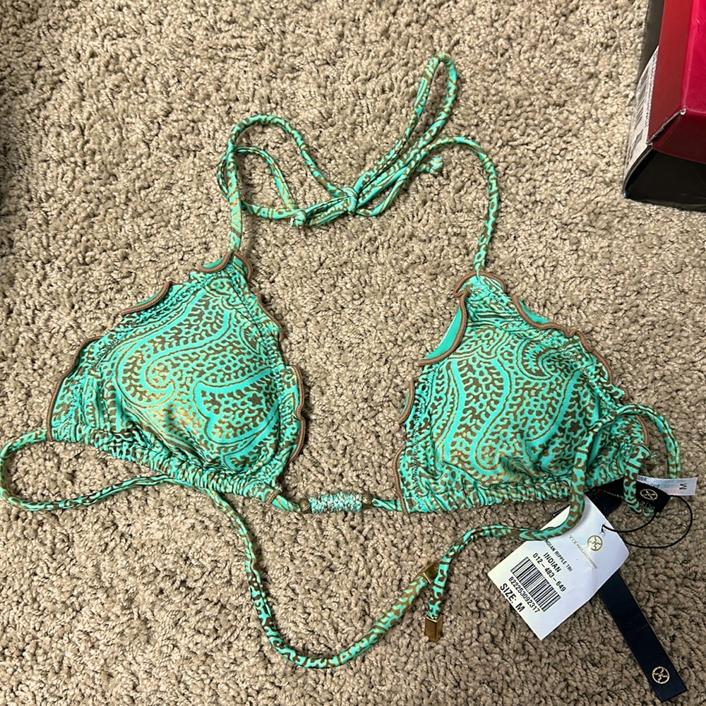 ViX Indian Ripple Triangle Bikini Top NWT